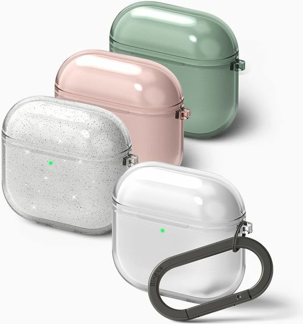 Mbështjellës Ringke Air për Apple AirPods 4, Rozë, me karabiner