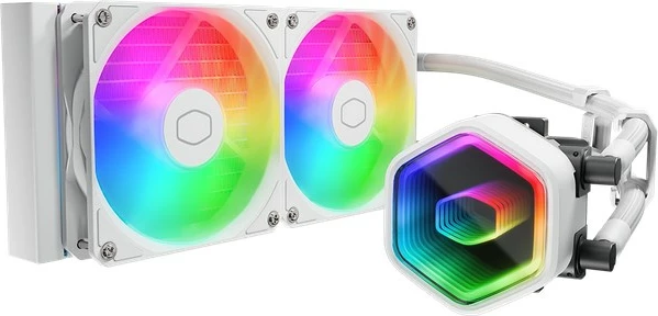 Kasë ftohëse me ujë Cooler Master MasterLiquid 240 Core II, për procesor, 2x12 cm, e bardhë