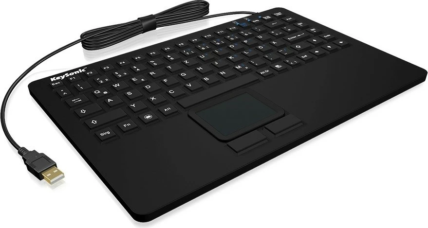 Tastierë mini KEYSONIC KSK-5230IN(US) me touchpad, IP68, e zezë