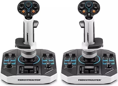 Set joystickësh Thrustmaster Sol-R 2 HOSAS Space Sim Duo për PC, 2x flight stick, RGB, 88 komanda, bardh/zi, set 2 copë