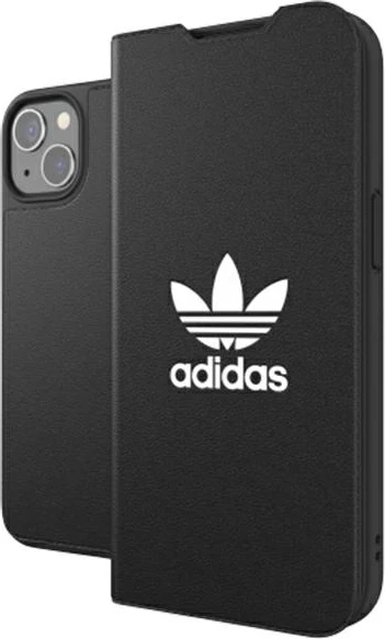 Mbështjellës Adidas OR Booklet Case BASIC për iPhone 13, 6.1", zi-bardhë