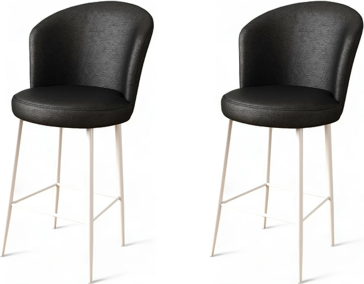 Set karrigesh për bar (2 copë), Hanah Home, Uras, e zezë, e bardhë