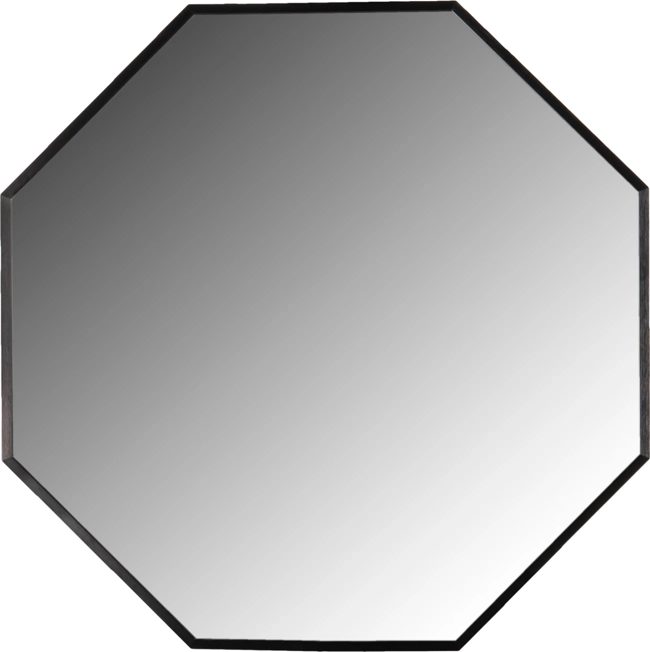 Pasqyrë muri oktagonale, kornizë alumini e zezë, FH4499.01, Φ74 cm