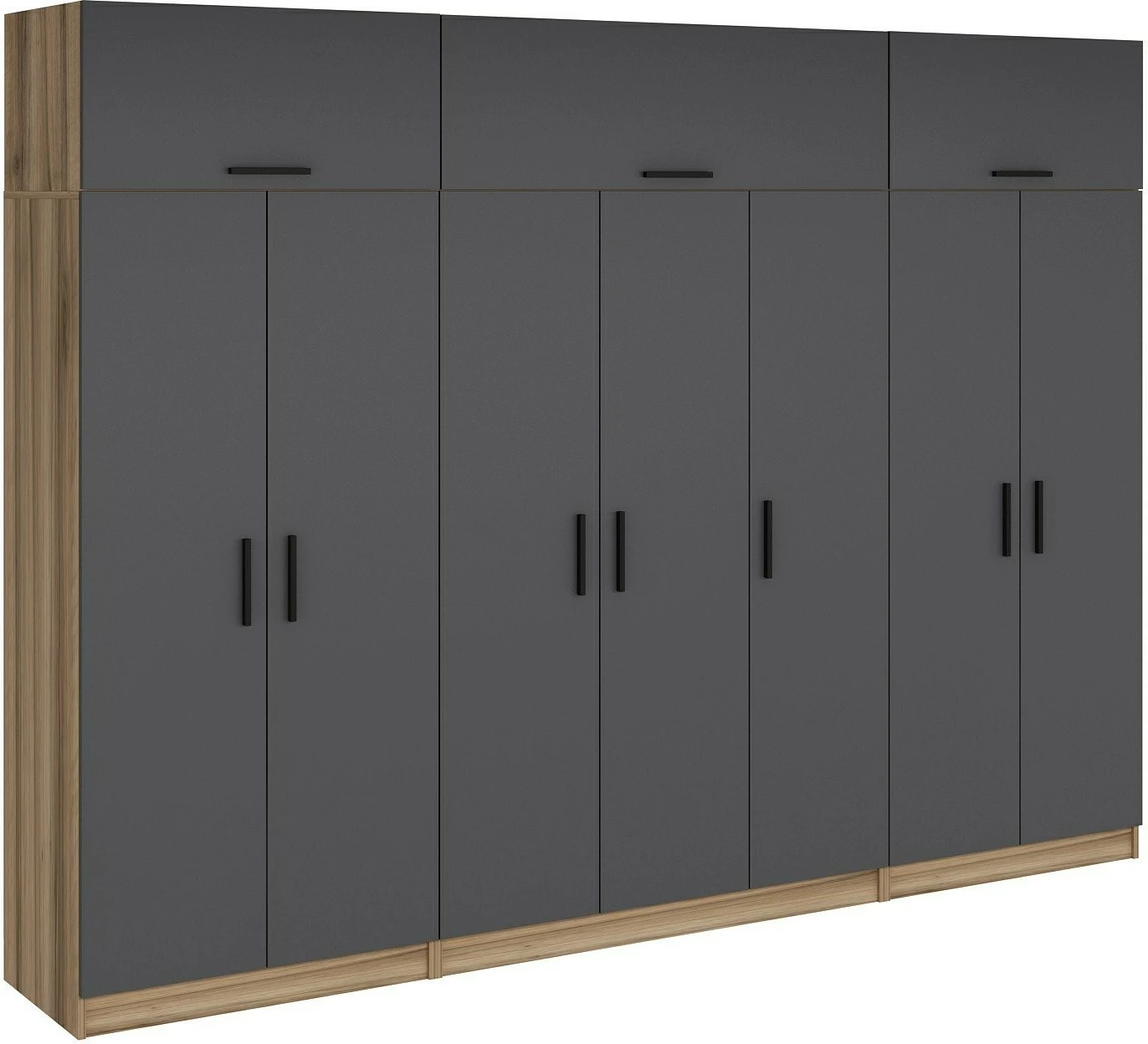 Dollap i madh për rroba, ngjyrë antracit dhe dore, Skye Decor Minar Kale - 7532