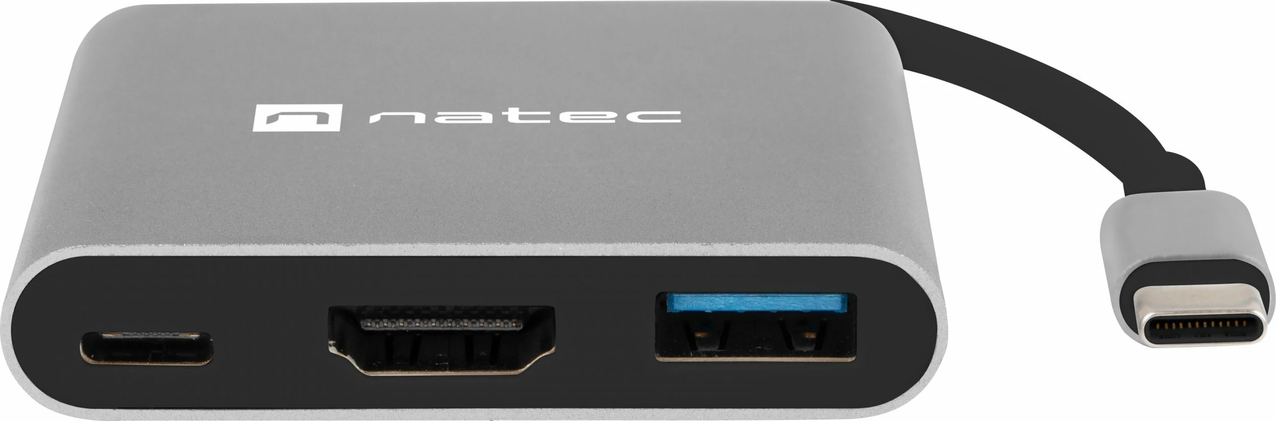 Adapter multiport USB-C Natec Fowler Mini NMP-1607, HDMI 4K, USB 3.0, USB-C PD, gri
