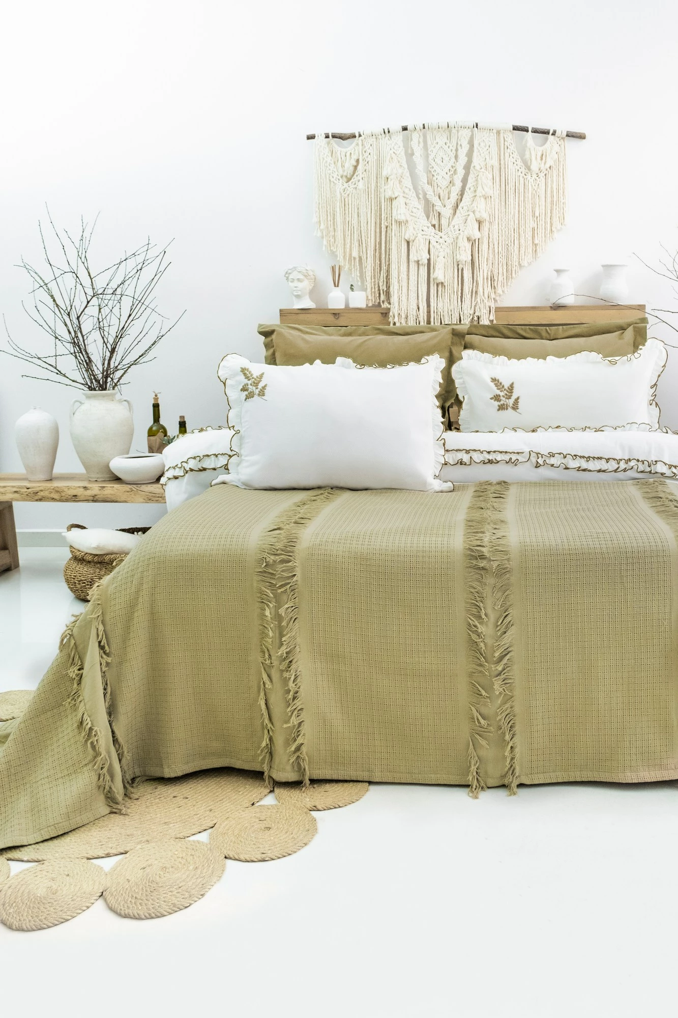 Set mbulesë dysheku dopio, Brianna, ngjyrë kaki