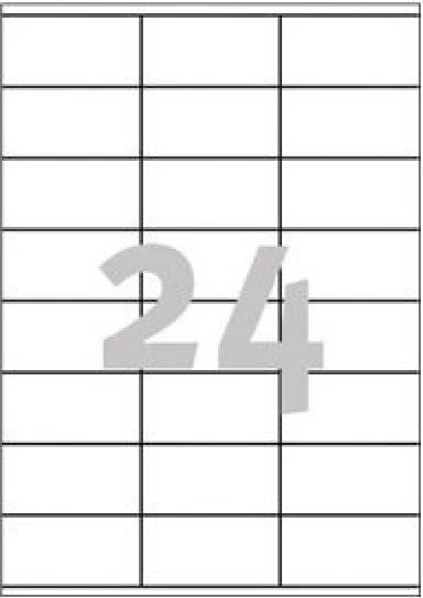 Etiketa universale, Avery Zweckform 3475, 70 x 36 mm, A4, 24 etiketa/fletë, 100 fletë, 2400 etiketa, e bardhë