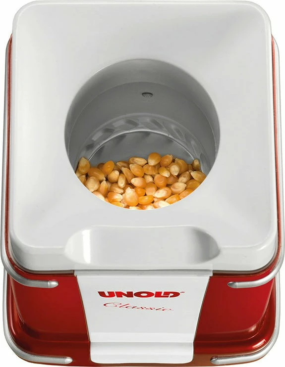 Aparat kokoshkash UNOLD 48525 Popcornmaker Classic, 900W, kuqe/bardhë/argjend