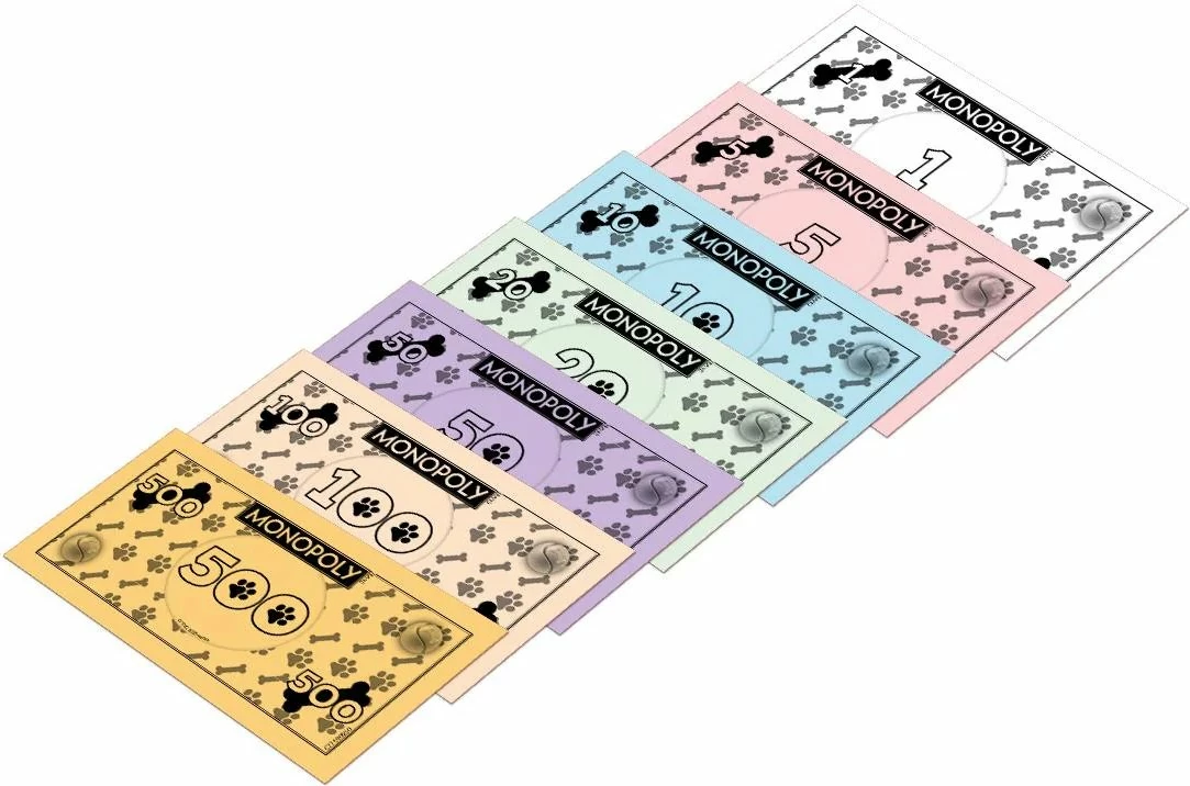 Lojë tavoline Winning Moves Monopoly Dogs Edition, 2-6 lojtarë, 8+, anglisht, me 6 figura metalike