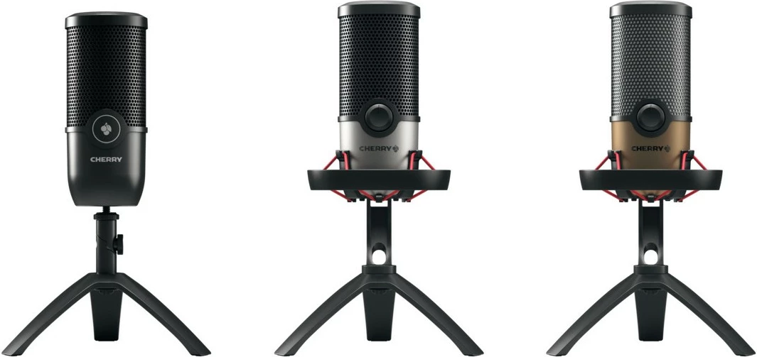 Mikrofon tavoline Cherry UM 9.0 PRO RGB, 24 bit, 192 kHz, USB, i zi, bakër