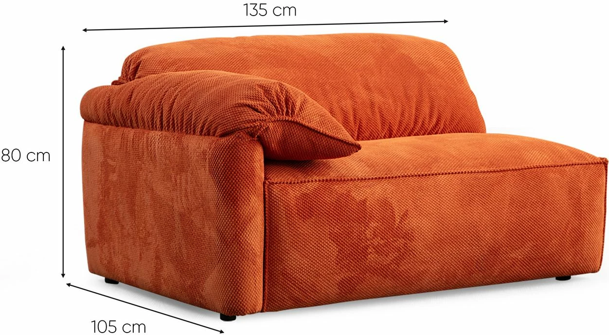 Divan treshe Flamingo Lounge, portokalli, Atelier del Sofa