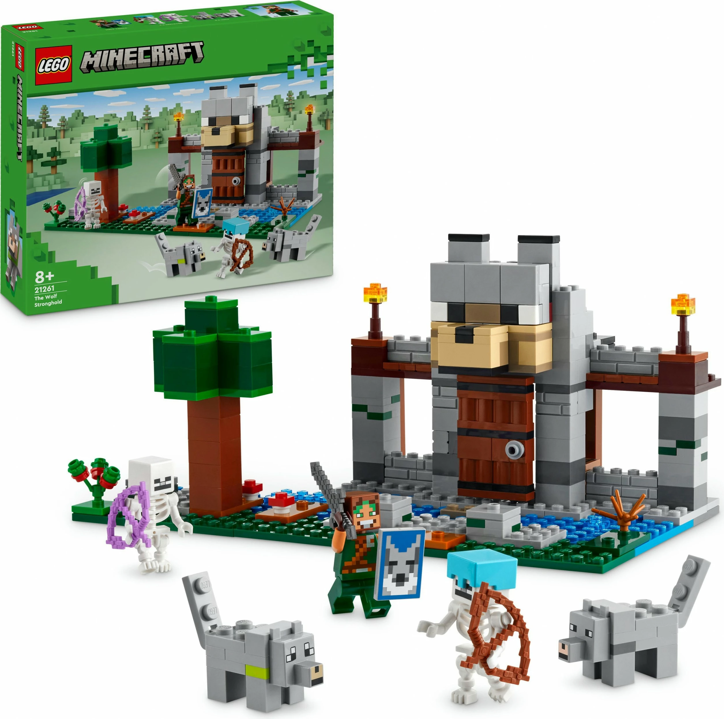 Set ndërtimi LEGO Minecraft 21261 Die Wolfsfestung, shumëngjyrësh
