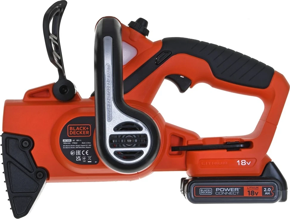 Sharrë me bateri Black & Decker GKC1820L20, e zezë dhe portokalli