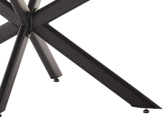 Tavolinë me karrige Bethan, gur i sinteruar, ngjyrë çimento gri - këmbë metali të zeza, 180x90x75cm