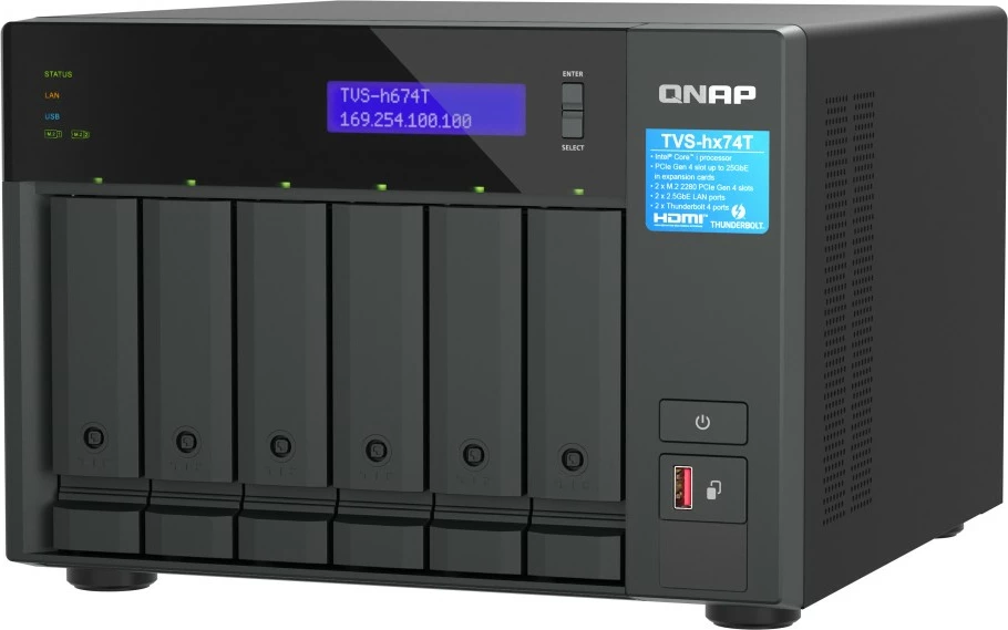 NAS QNAP TVS-h674T-i5-32G, Intel Core i5-12400, 120TB