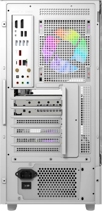 Kasë DarkFlash DS950V midi tower me ekran IPS 6\" 480×960, tempered glass, ATX/M-ATX/ITX, 6 ventilatorë 120mm, e bardhë, set 6 ventilatorë