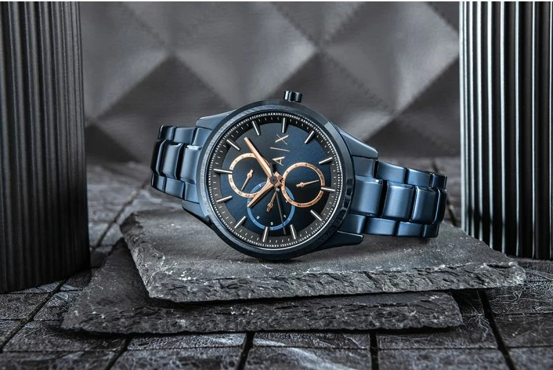 Orë dore për meshkuj Armani Exchange, navy blue