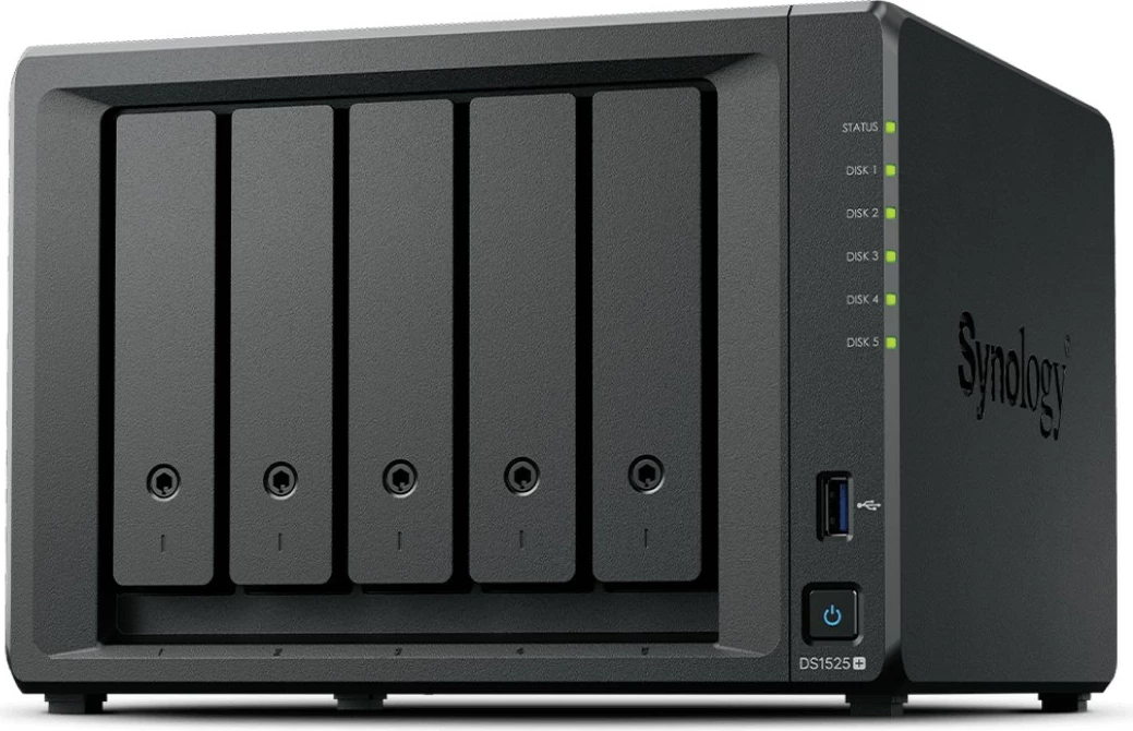 NAS server Synology DiskStation DS1525+, Ryzen Embedded V1500B, 8 GB DDR4, 0 TB, E zezë