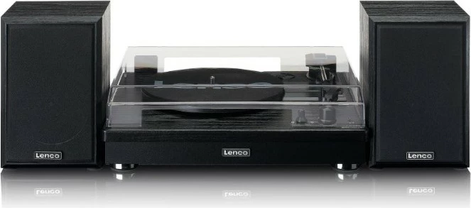 Gramafon Lenco LS-101BK me Bluetooth, 2 altoparlantë, i zi