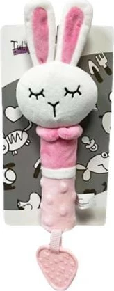 Lodër zëri lepurush TULILO 9240, pelush, 17 cm, rozë/bardhë