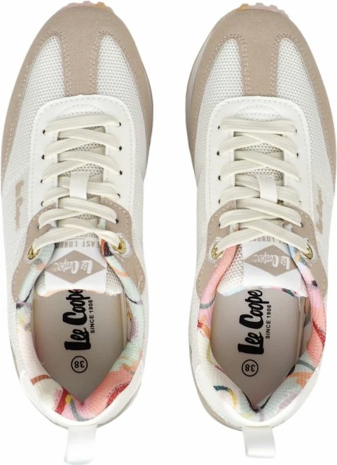 Këpucë femra Lee Cooper, të bardha/bezhë