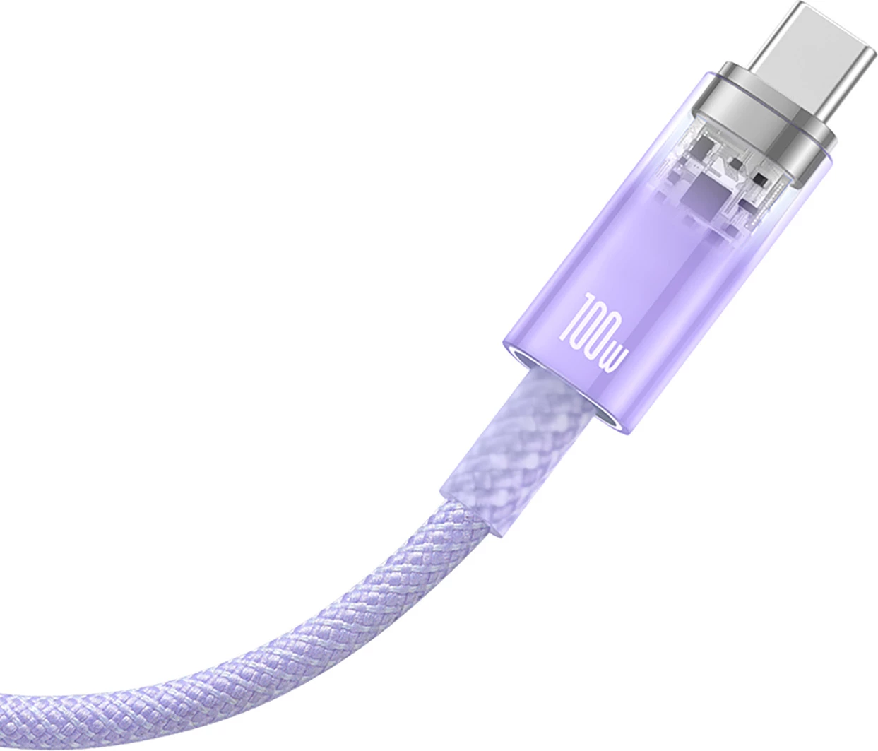Kabllo Baseus Explorer USB-A në USB-C, 1m, 100W, Violet