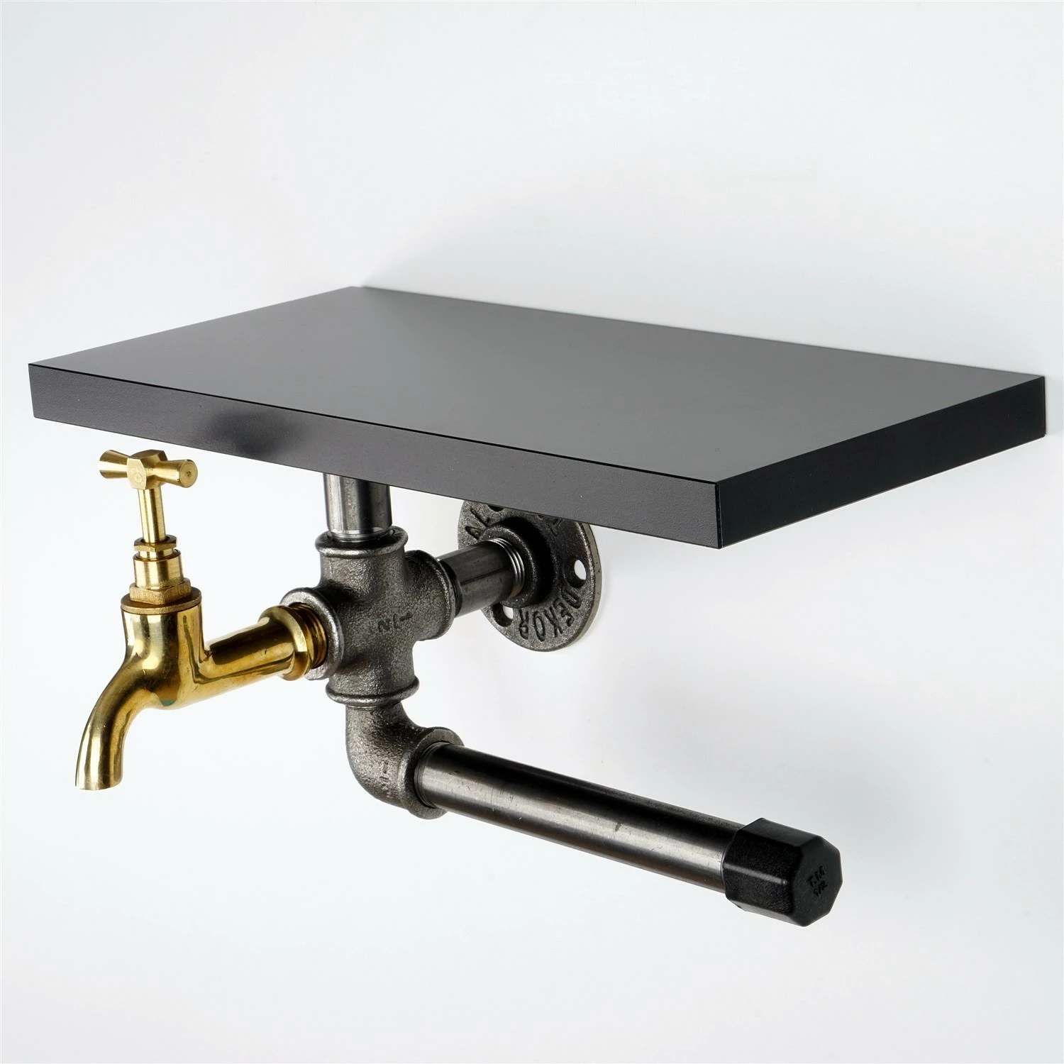 Mbajtës letre tualeti industrial, ngjyrë e zezë dhe argjend, Skye Decor, Boruraf240