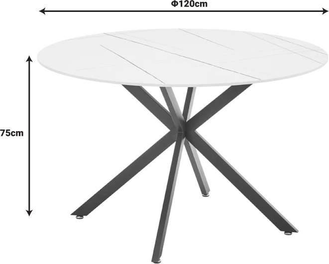 Tavolinë me karrige Vivian-Stoyen, 5 copë, kadife bezhë - mermer i bardhë, Φ120x75cm