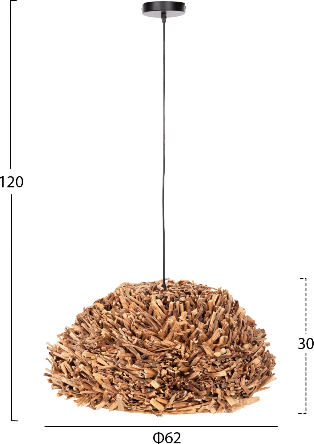 Llambë varëse tavani, FH4353, ngjyrë natyrale, Φ62x30-120Hcm