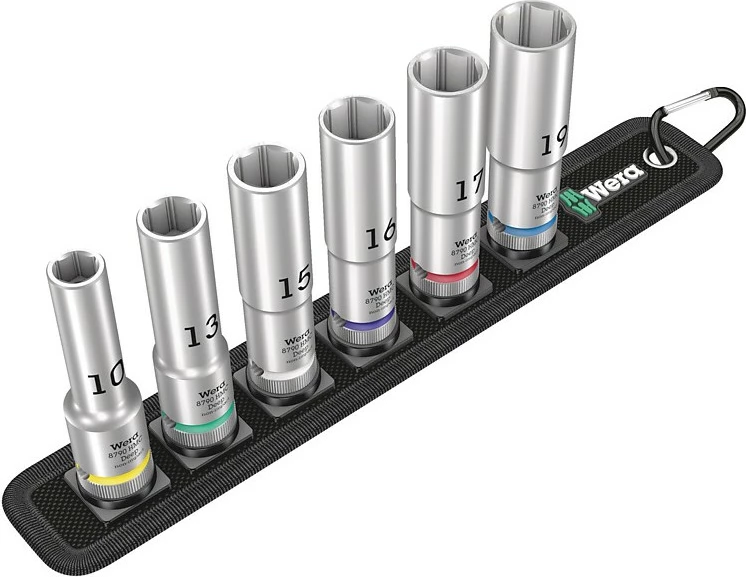 Set socket Wera 05004565001, 1/2", 6 copë, metrik, me kasë tekstili