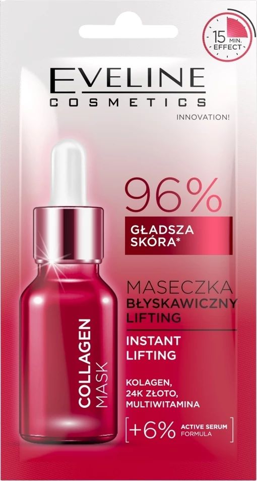 Maskë për fytyrë për femra Eveline Cosmetics Collagen Mask Instant Lifting, 8ml
