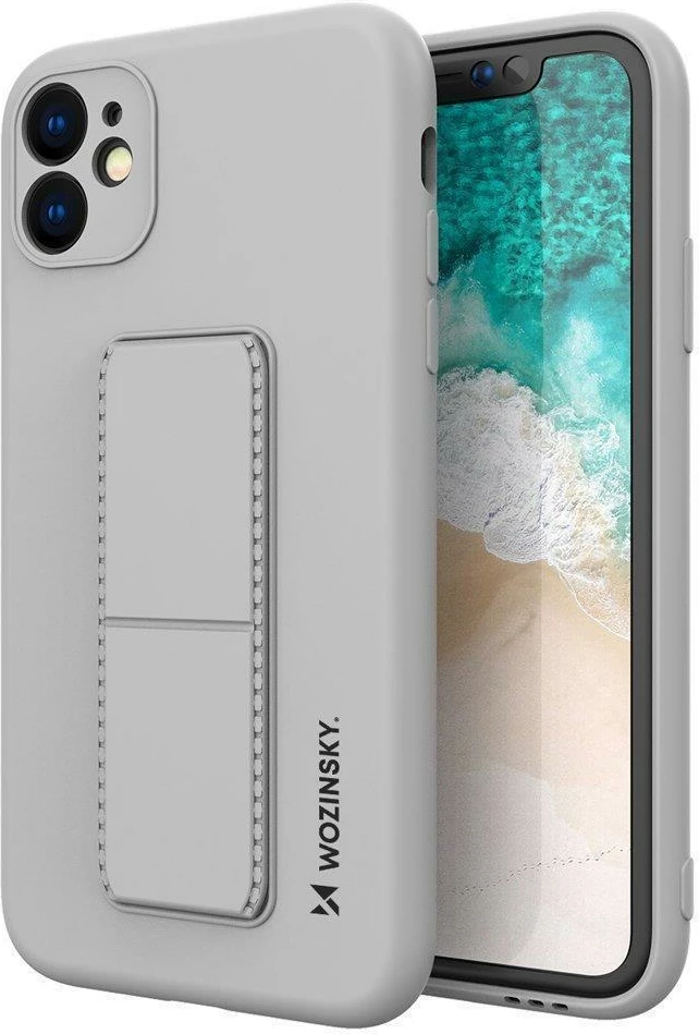 Mbështjellës Wozinsky Kickstand Case për Samsung Galaxy A22 4G, silikon, gri