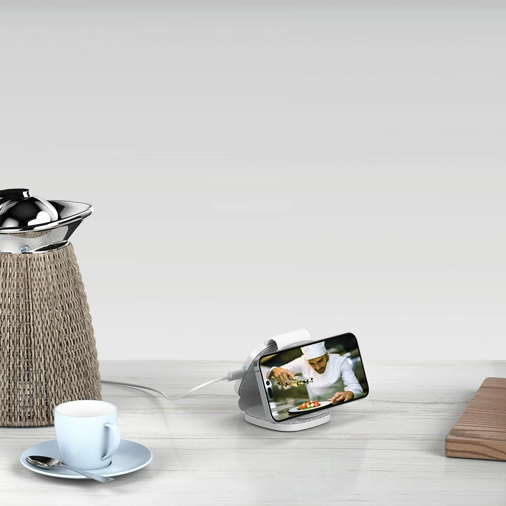 Karikues wireless 3-në-1 Tech-Protect QI15W-A32 me MagSafe, për iPhone/Apple Watch/AirPods, Gri