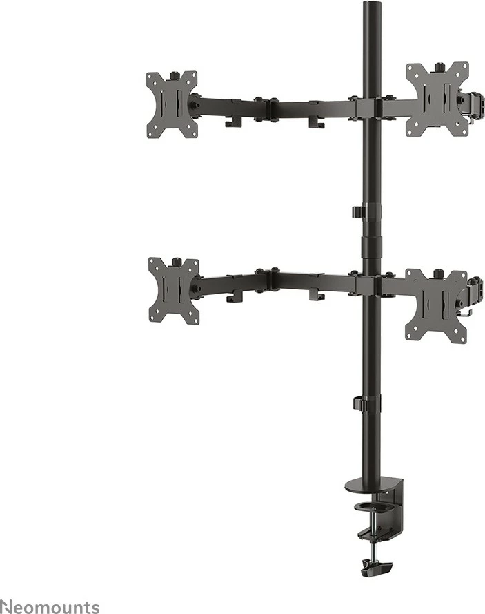Krah monitori Neomounts FPMA-D550D4BLACK, për 4 ekrane, 13-32", rregullim lartësie, ngjyrë e zezë