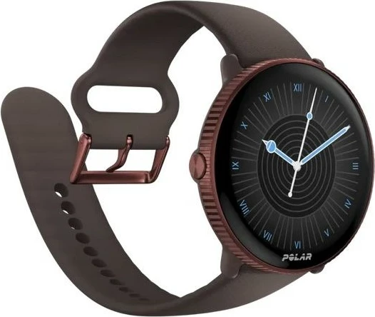 Smartwatch Polar Ignite 3 Titanium, rrip silikon/lëkurë, kafe
