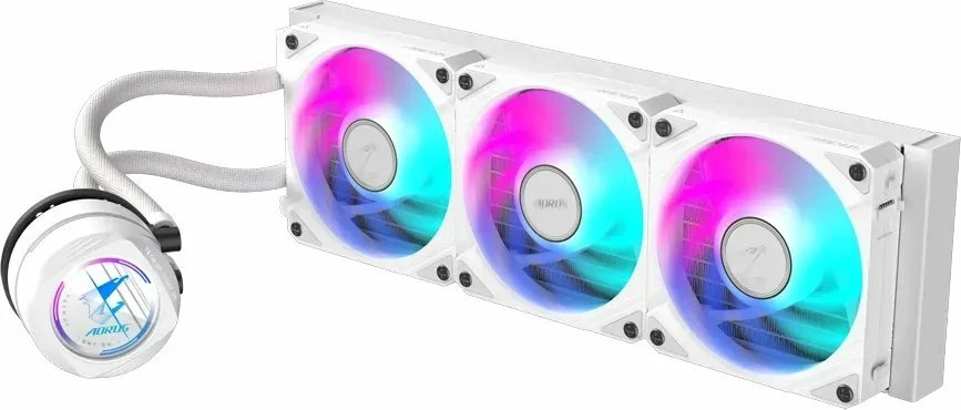 Ftohës me ujë AIO Gigabyte Aorus WaterForce II 360 Ice 360mm ARGB PWM, i bardhë
