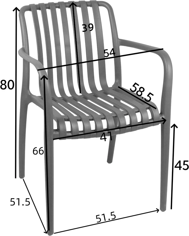 Karrige për kopsht Zoi pp, ngjyrë kapuçino, 58.5x54x80cm