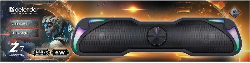 Soundbar Bluetooth Defender Z7, 6W, LED, USB, E Zezë