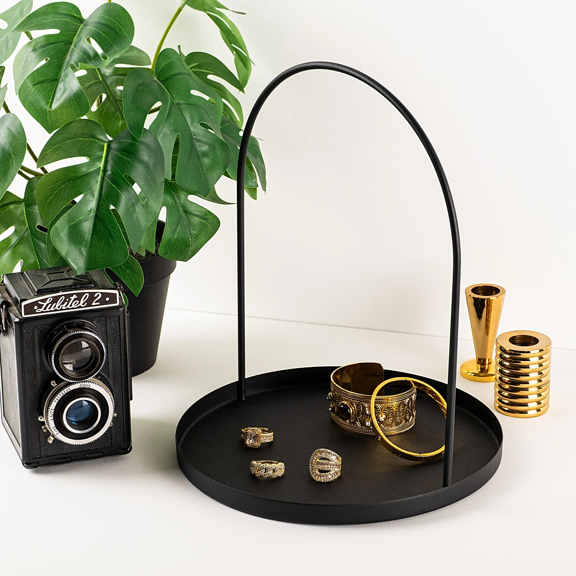 Aksesor dekorativ metalik, dizajn Aberto, ngjyrë e zezë, Kos