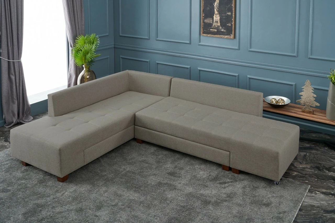 Kënd divan-krevat Atelier del Sofa, kënd majtas, ngjyrë krem