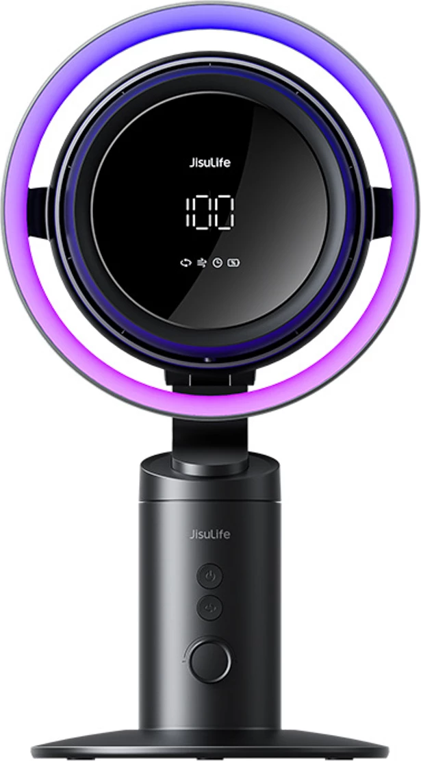 Ventilator tavoline Jisulife Table Fan Pro3, 10000mAh, me filtër ajri, USB-C, Gri e errët