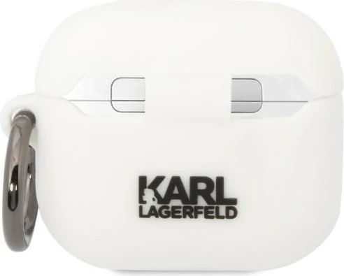 Mbështjellës Karl Lagerfeld për AirPods 3, silikon, Karl Head 3D, bardhë