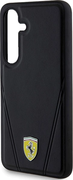 Mbështjellës Ferrari Hot Stamp V Lines MagSafe për Samsung Galaxy S24, i zi