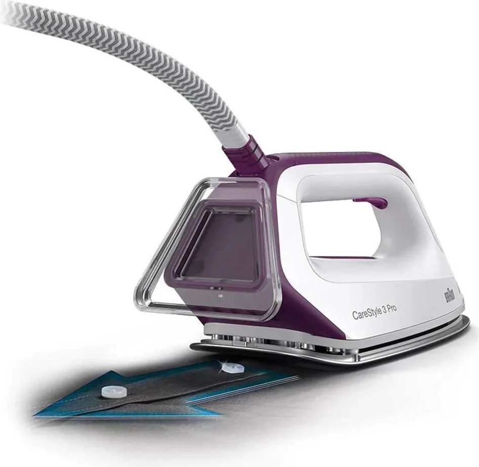 Hekur me avull stacionar, Braun, CareStyle 3 Pro IS3155VI, 2400W 6.5 bar 2L iCare FreeGlide 3D, bardhë-vjollcë