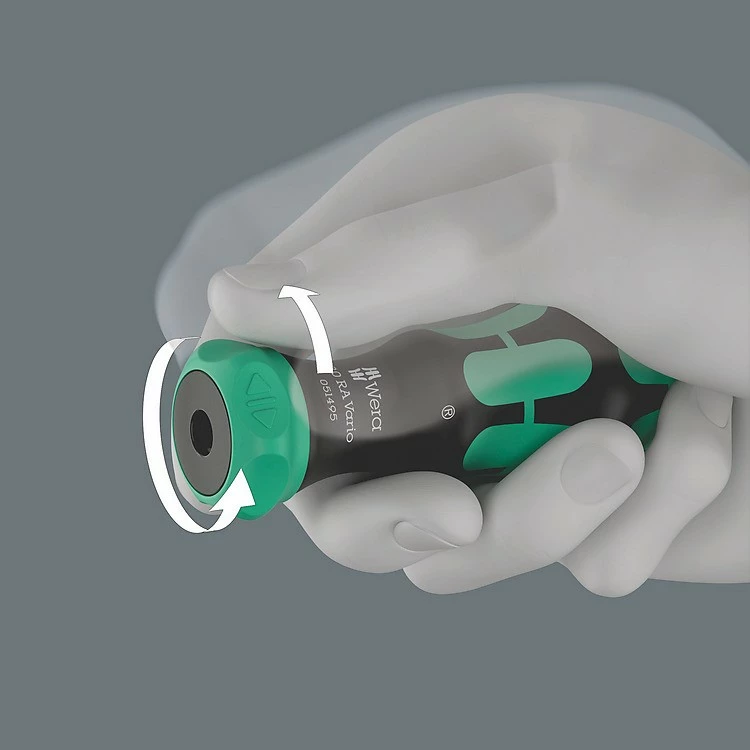 Set kaçavidash Wera Kraftform Kompakt Vario RA, 7 copë, dorezë e zezë/gjelbër