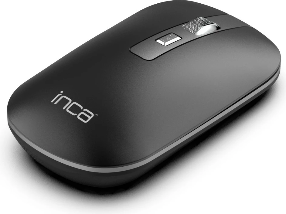 Maus Inca IWM-531RA wireless & Bluetooth, 4D butona, bateri rikarikueshme, ngjyrë metalike