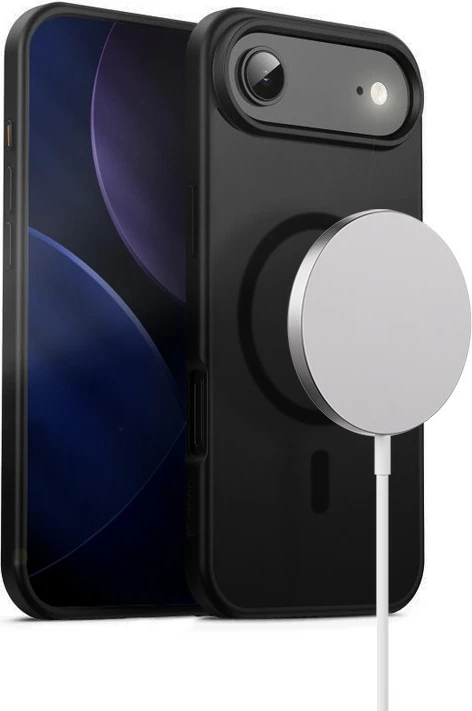 Mbështjellës telefoni CRONG Hybrid Frost MAG Cover CRGHFMIP1766ABLK, MagSafe me 37 magnetë N52, polikarbon, për iPhone Air, e zezë