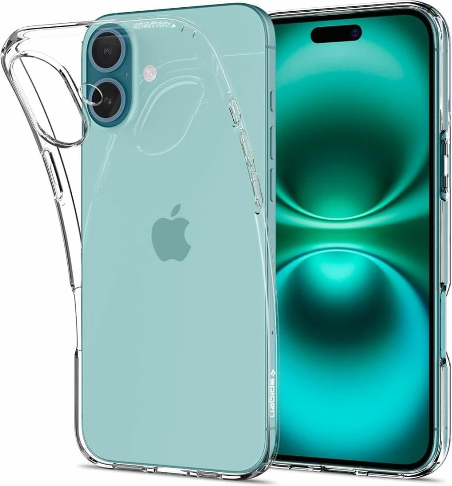 Mbështjellës, Spigen, Liquid Crystal, për iPhone 16 Plus, TPU i tejdukshëm ultra i hollë, Clear, set 1 copë