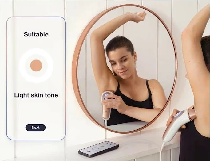 IPL Braun Skin i-Expert Smart PL7147, 10 nivele intensiteti, rozë