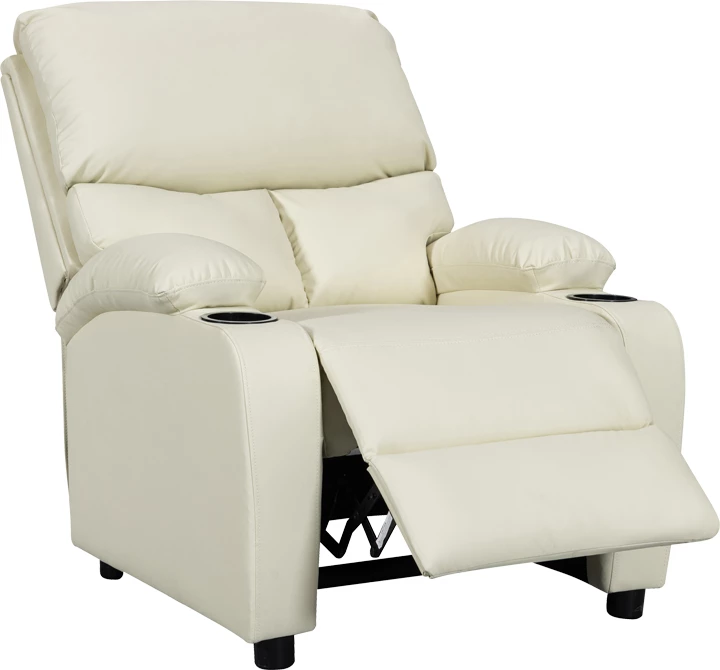 Karrige relaksuese me mbajtëse për gota Gartia pu ngjyrë krem 79x94x102cm